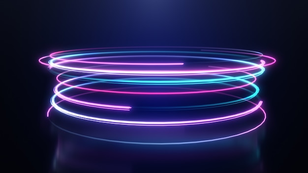 Abstract neon light streaks lines motion background