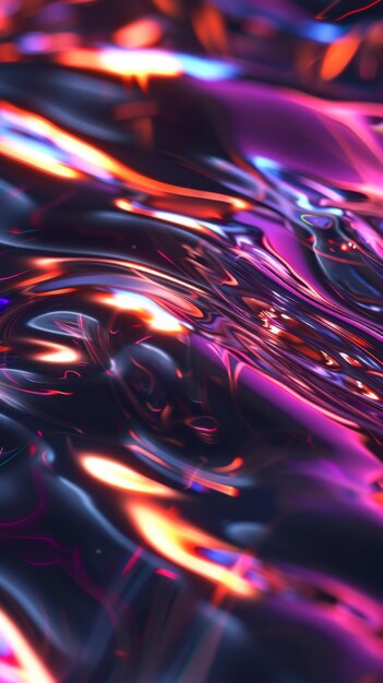 Photo abstract neon light waves