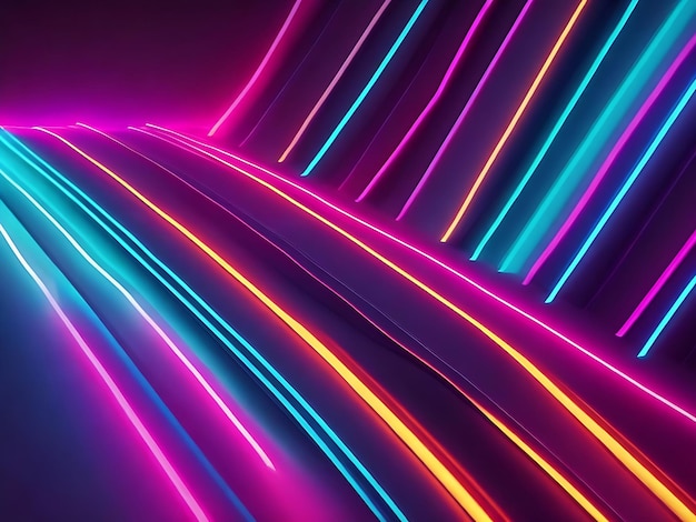 Photo abstract neon lights background concept ai generated