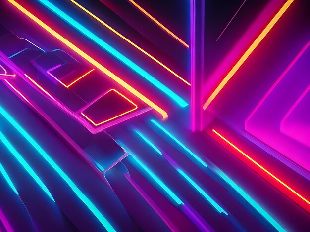 Abstract neon lights background concept AI Generated