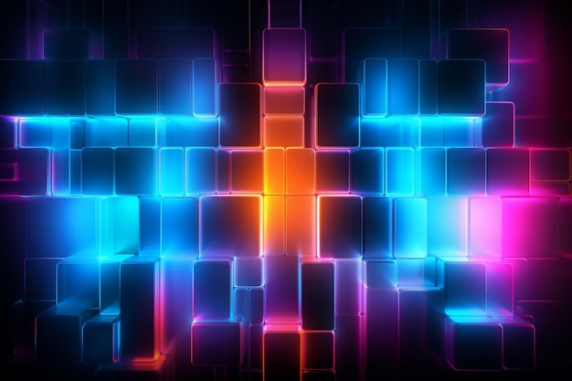 Abstract neon lights background design