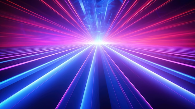 Abstract Neon Lights Background with Laser Rays and Glowing Lines Wallpaper Light