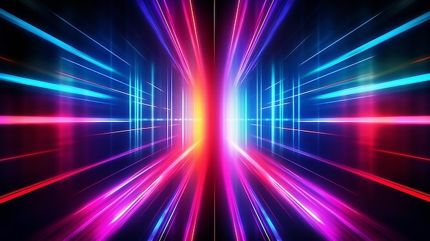 Abstract Neon Lights in HighSpeed Motion Vibrant Colors of Neon Lights in HighSpeed Motion Dynamic the FastPaced Motion and Abstract Glow Generated AI