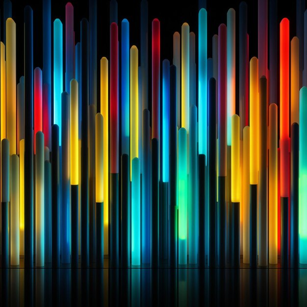 Abstract neon lights vertical lines