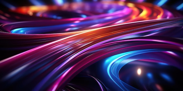 Abstract Neon Lines 3D Background