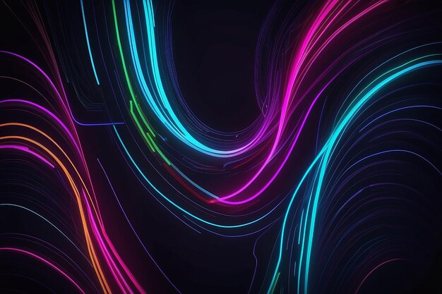 Abstract neon lines background