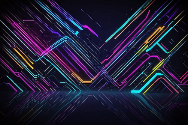 Abstract neon lines background