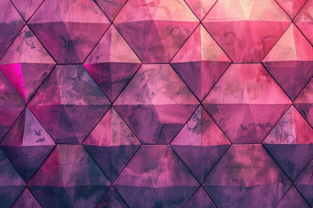 Abstract neon pink geometric stone tile background panorama