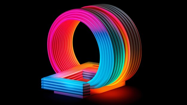 abstract neon realistic lighting shape