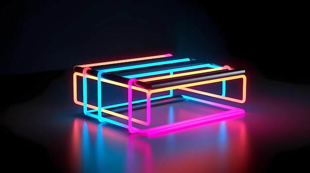 Photo abstract neon realistic lighting shape