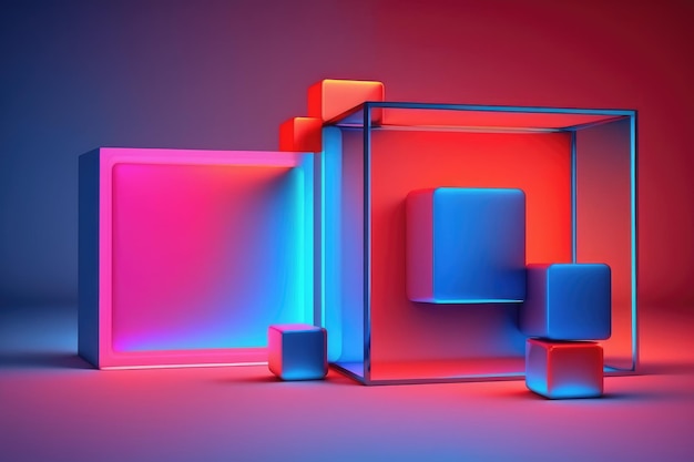 Abstract neon shapes