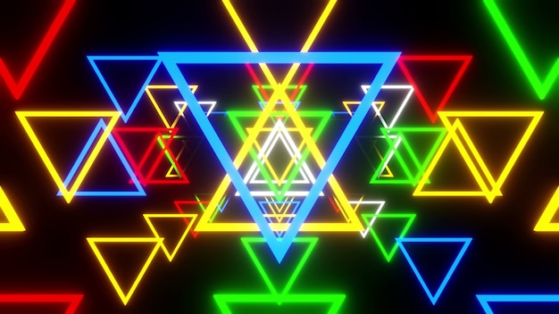 Abstract neon triangles