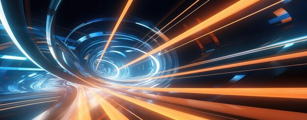 Abstract Neon Tunnel Background with Vibrant Colors