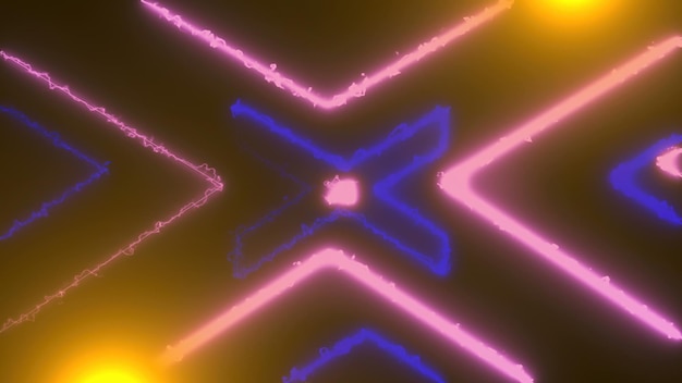 Abstract neon tunnel with reflection computer generated background