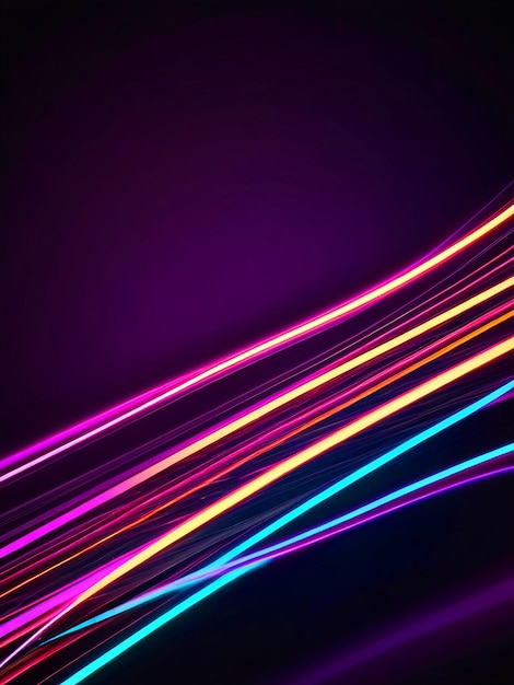 写真 abstract neon wallpaper glowing dynamic lines over black background