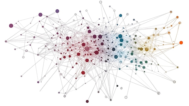 abstract network graph visualization with nodes and connections