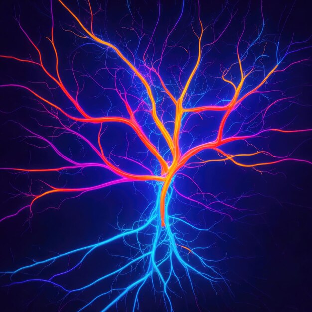 Photo abstract network of nerve endings on a blue background image generated by ai