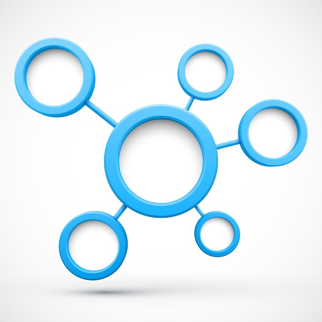 Abstract network with circles 3D