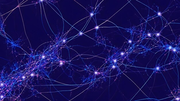 Photo abstract neuron network future machine learning working universe