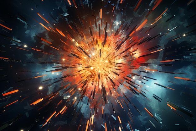 Abstract New Years fireworks explosion in a vibran 00016 03