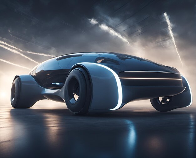 Abstract niet-bestaand futuristisch luxe vliegend auto-ontwerp