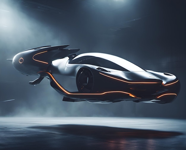 Abstract niet-bestaand futuristisch luxe vliegend auto-ontwerp