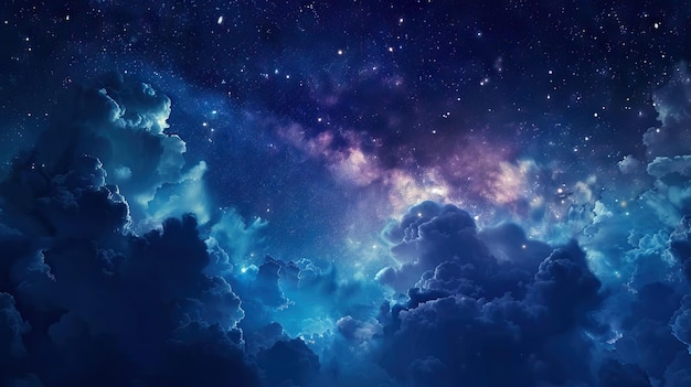 abstract night sky with clouds background