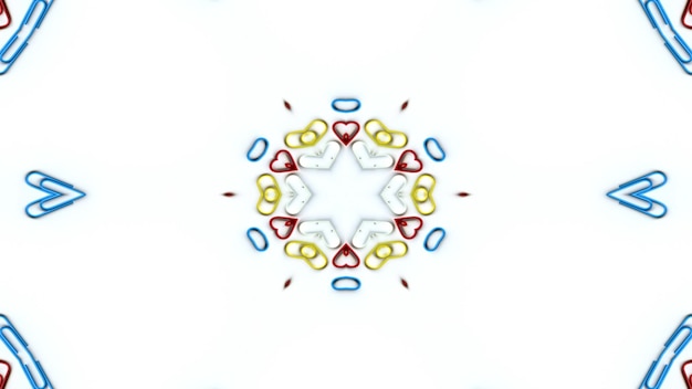 抽象的な数字と文字の概念対称パターン装飾的な万華鏡の動きの幾何学的な円と星の形