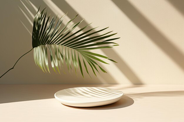 Abstract Oasis A Minimalist Palm Leaf Shadow Mockup