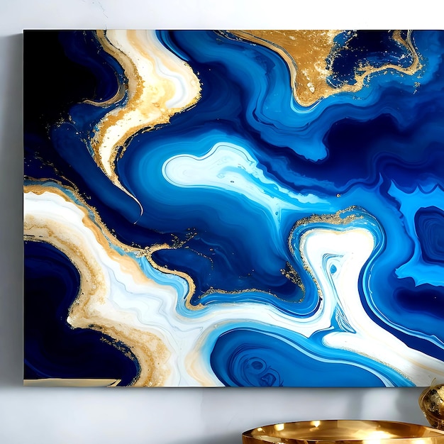 Abstract ocean ART Natural Luxury Style incorporates the swirls of marble ai generated