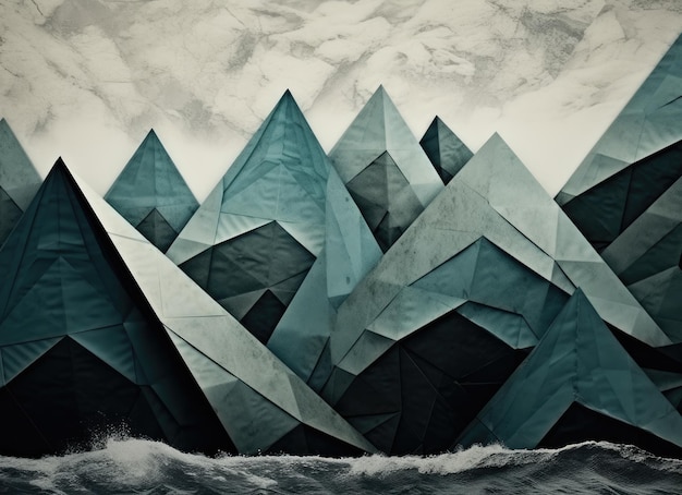 Photo abstract ocean background with geometry shapes and water waves comeliness