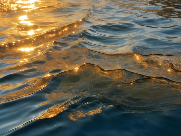 Abstract Ocean Surface at Golden Hour