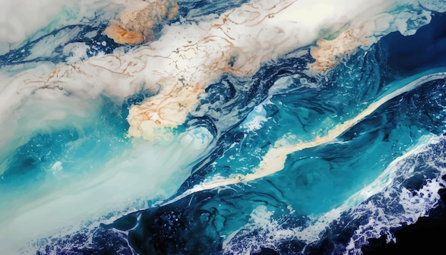 Abstract ocean watercolor generative ai