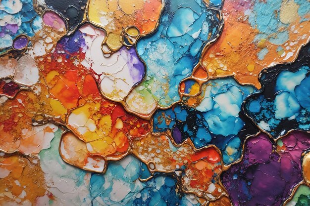 Abstract oil paint texture with pattern of alcohol ink