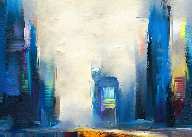 Photo abstract oil painted city art backgrounds