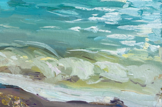 油絵 絵画 【エメラルドグリーンの海】