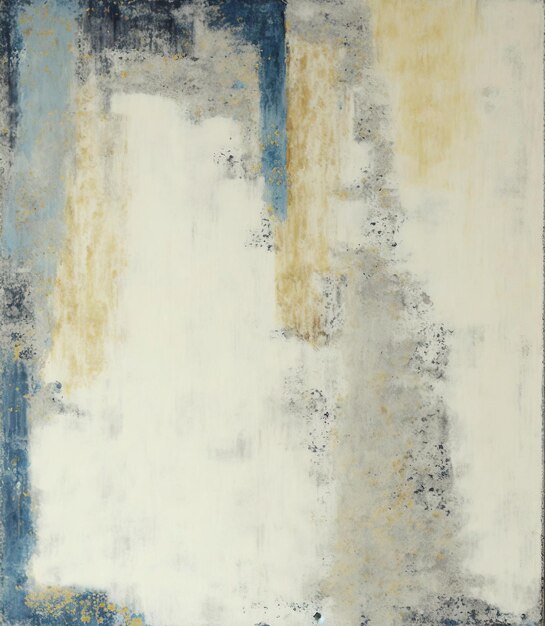 Abstract oil painting Blue,Yellow,Beige,Mottled old