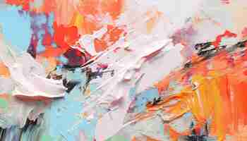 Photo abstract oil painting colorful vibrant color brush strokes background wallpaper paint textureart