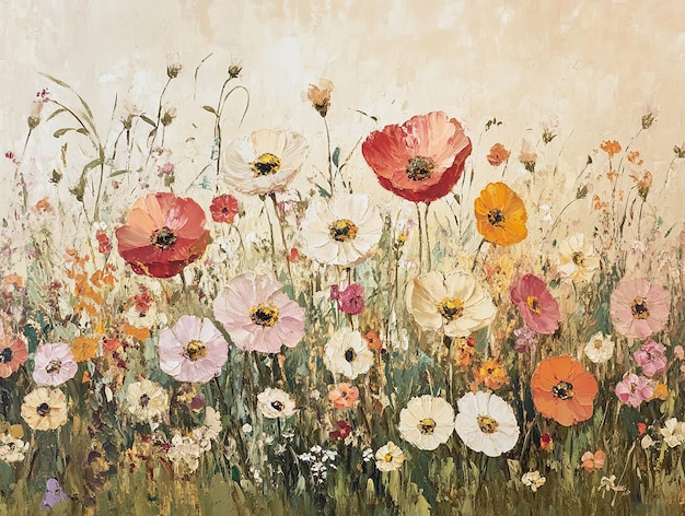 抽象的な油絵 花の壁紙 アート 油絵 背景