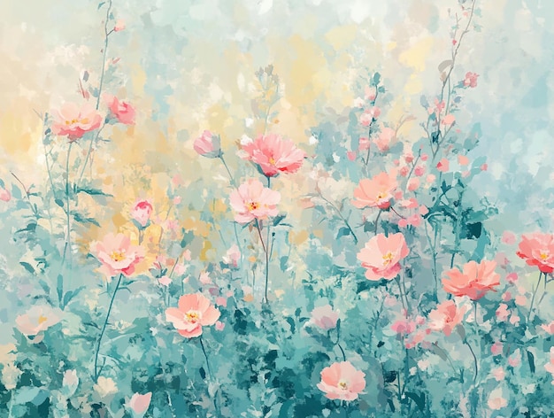 抽象的な油絵 花の壁紙 アート 油絵 背景