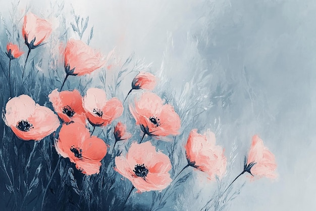 抽象的な油絵 花の壁紙 アート 油絵 背景