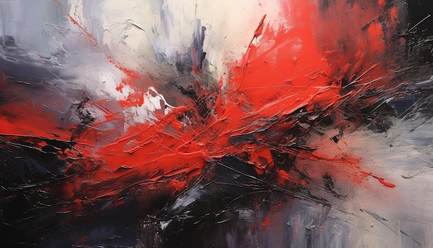 abstract oil painting texture wallpaper with white red and black brushstrokes