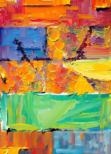 Abstract oil painting wall art Palette knife technique