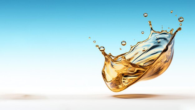 Abstract oil and water splash captured on highspeed isolated on a white background