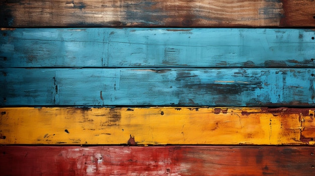 Abstract Old grungy colorful wood background