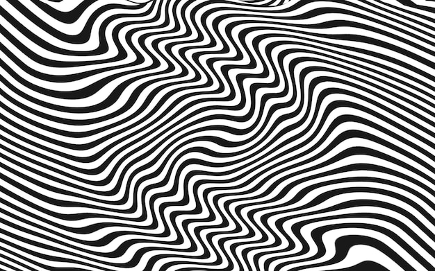 Abstract optical illusion background wavy striped line