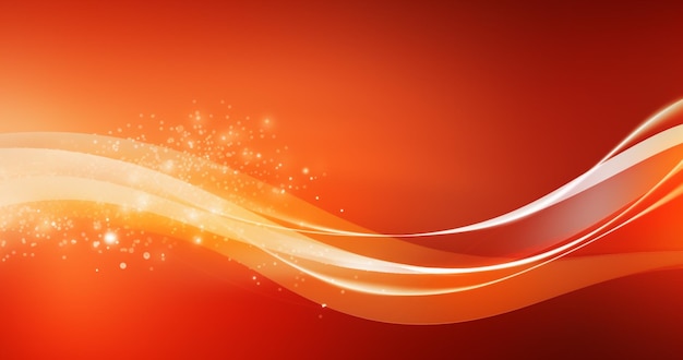 abstract orange background with a wave of light and stars generative ai