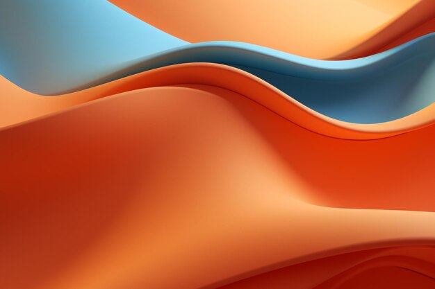 abstract orange and blue background with curved curves generative ai