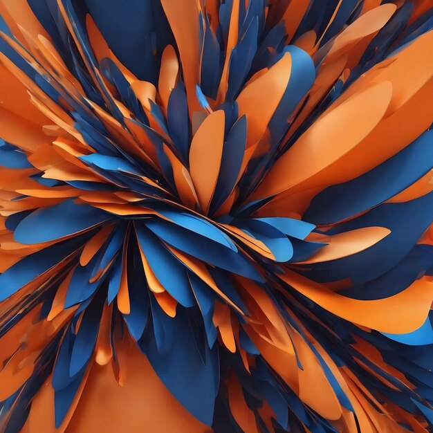 Abstract orange and blue color background dynamic shapes composition