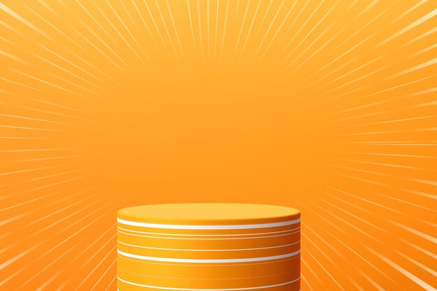 Abstract orange color product stage background or podium